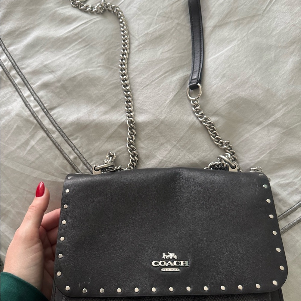 Coach Black Leather Shoulder Bag